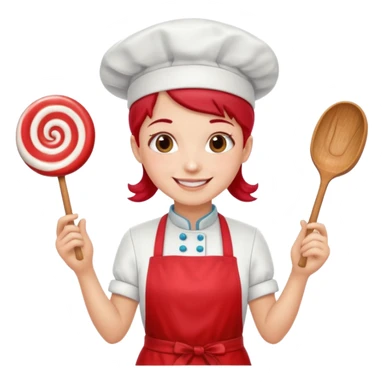 Mixer + peppermint apron, Candy Chef. sticker