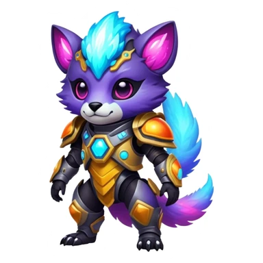 Epic Edgy Cute Colorful Nebula Modern Futuristic Vernid-Protogen-creature-animal, full body sticker