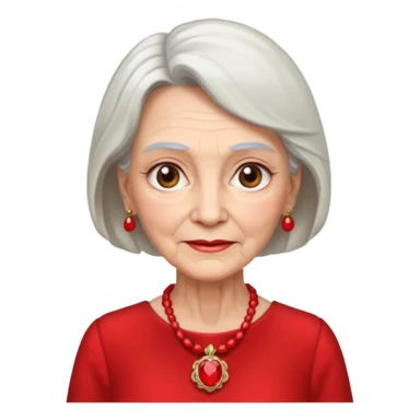 elderly woman with red dress and red necklace  sticker