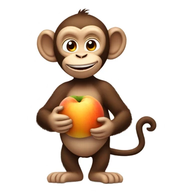 Monkey smiling with peach sticker