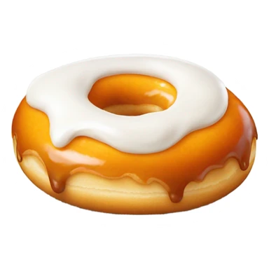 orange glazed donut white cream sticker