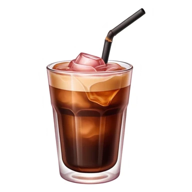 Cold brew coffee with rose mini small size glas sticker