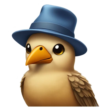 Bird wearing hat sticker