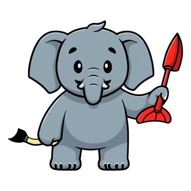 elephant mafia enforcer with a spanking paddle sticker