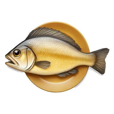 “Fried fish on a plate, golden and crispy. sticker