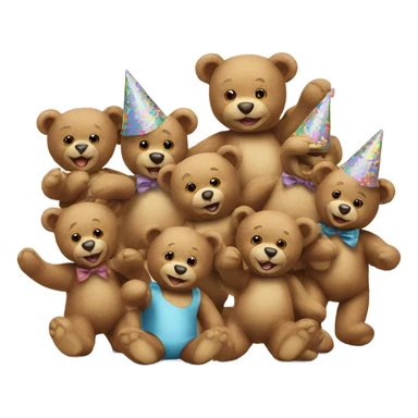 teddy bears party photograph  sticker