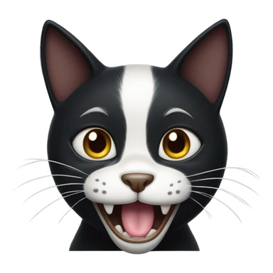 black cat laughing  sticker