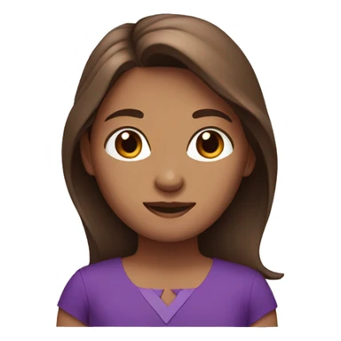 Girl with brown hair and purple dress sticker