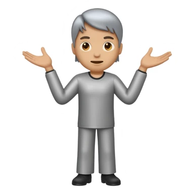 make an emoji of a man shrugging with the number 6 above his right hand and 7 above his left hand sticker