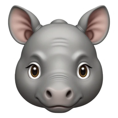 adorable baby rhino with big eyes sticker