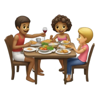 Repas  en famille  sticker