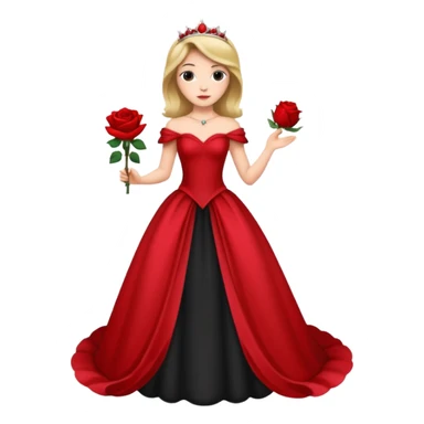 Red rose princess full body sticker