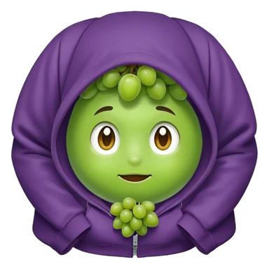 Grape wearing hoodie sticker
