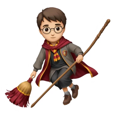 Harry potter riding on a broomstick sticker