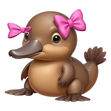 Platypus with a pink bow sticker