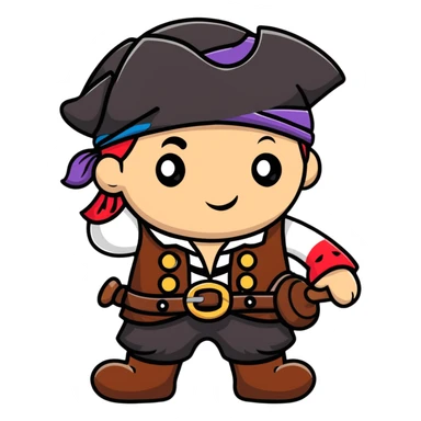 A pirate dressed up for Halloween sticker