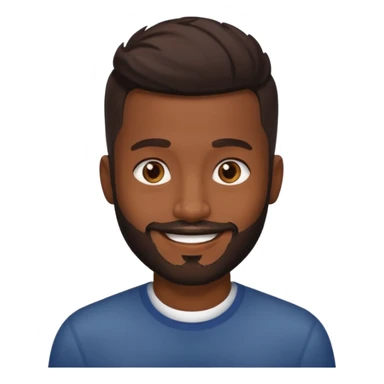 Dark brown skin man with a light beard and a fade haircut with dark brown eyes sticker