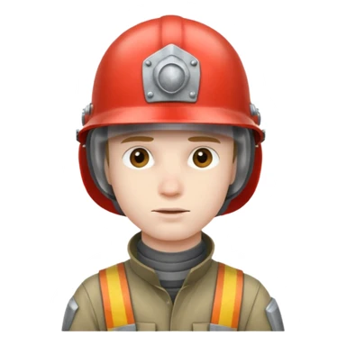 young man wearing steel helmet sticker