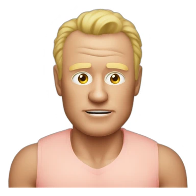 Alan Brazil with a red face sticker