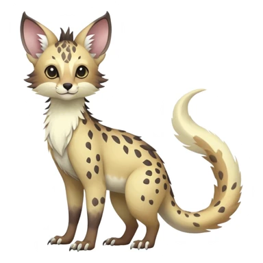 Feral Rare Fantasy pastel tropical Vernid-Trico-species by LiLaiRa, random markings, tufted tail, tufted ears, full body  sticker