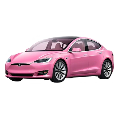 A aesthetic pink Tesla car sticker