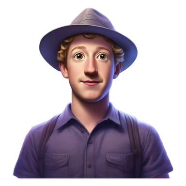 Synthwave Zuckerberg in Mario style, oil paint, epic eyes, intricate lips, exquisite pose, beautiful, desirable, logical, Midsommar sticker