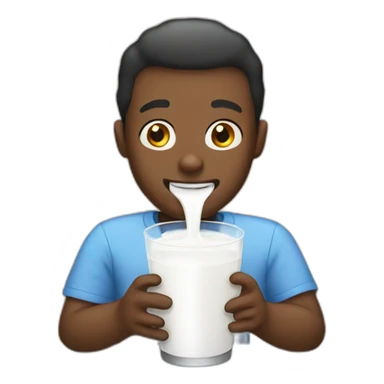 Black guy with mouth in the milk sticker