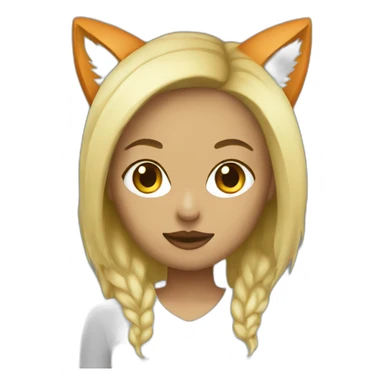 women with fox mask blonde sticker