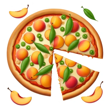 peaches pizza with snap peas sticker