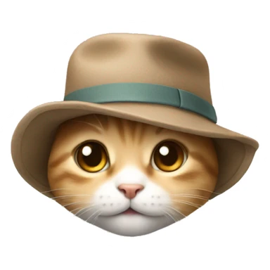A cute kitten with a hat sticker