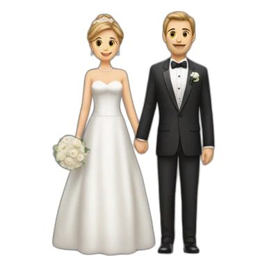 mother bride & groom father all standing in a line sticker