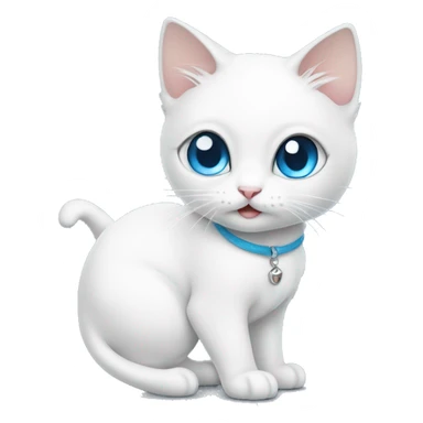 white cat blue eye, dancing o sticker