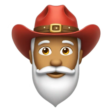 Santa Claus wearing a cowboy hat sticker