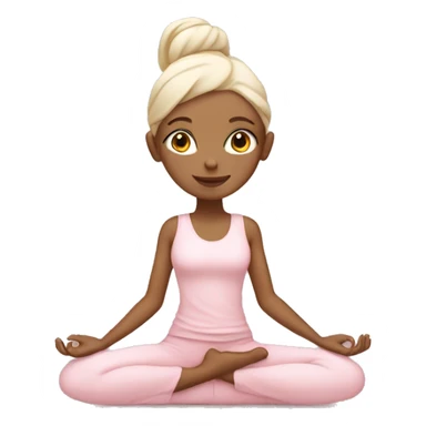 White yoga girl light pink clothes  sticker