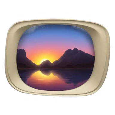 Sunset from a miror car sticker