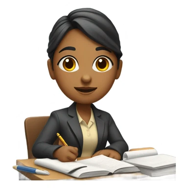 A girl studying  sticker