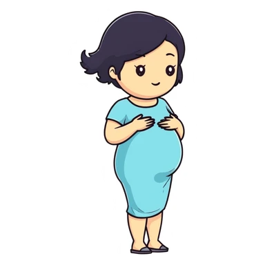 pregnant woman with black hair sticker