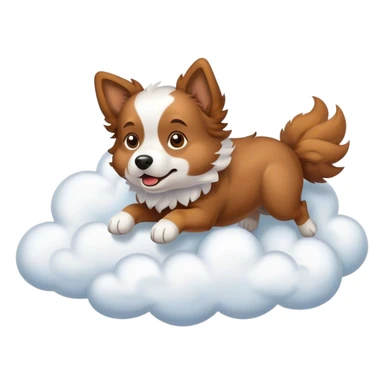 Dog on a cloud flying sticker