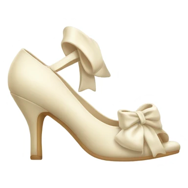 Cream Heels with bow sticker