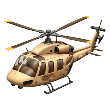 Desert camo helicopter with cannon sticker