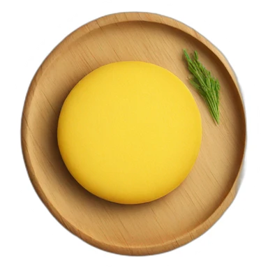 Polenta in round wood plate sticker
