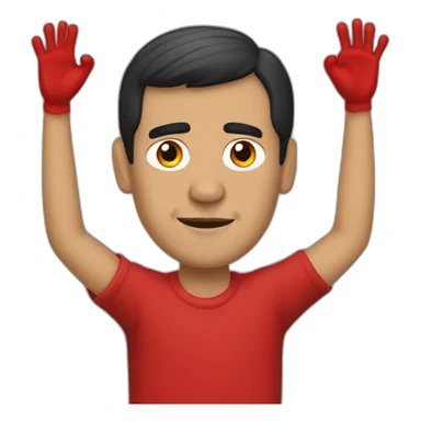 Pedro sanchez with red hands sticker