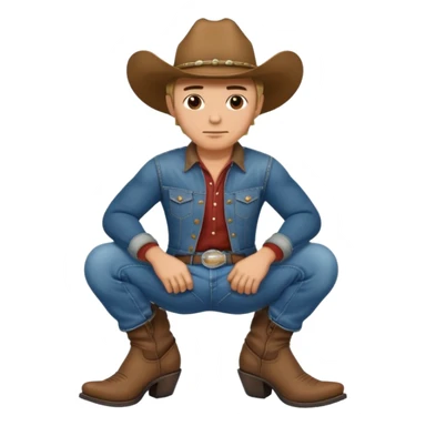 cowboy squatting with butt out sticker