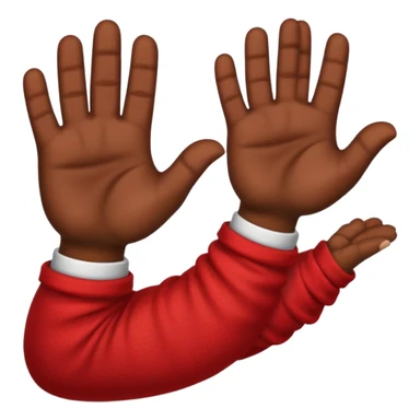 Brown posting hands with red sleeves sticker