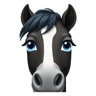 Black and white horse with blue eyes sticker