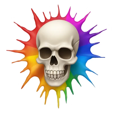 Skull exploding with gay pride sticker