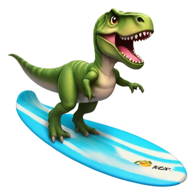 T-Rex surfing with a Tutu￼ sticker