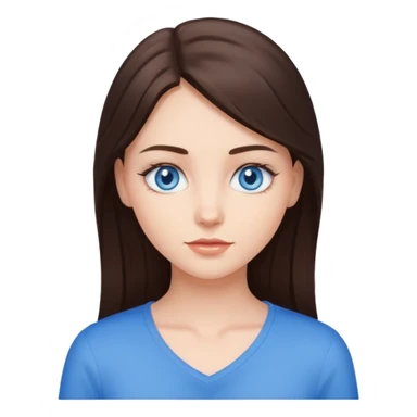 Brunette Girl with blue eyes sticker