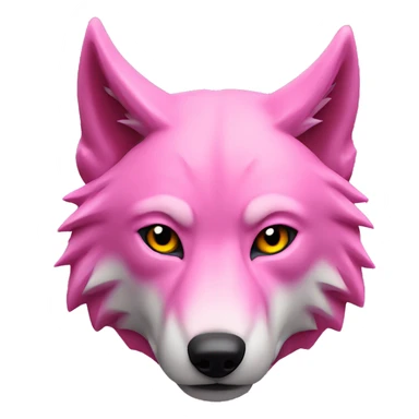 wolf head in profile in one pink color  sticker