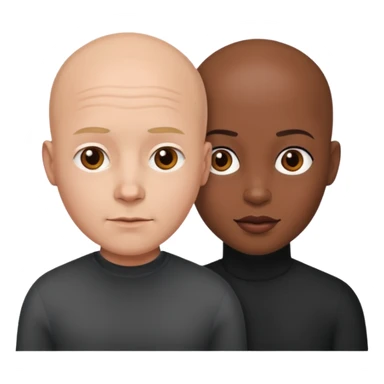 Bald white guy black girl sticker